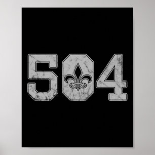 Poster Mardi Gras 504 T Shirt Nola Nouvelle Orléans Louis