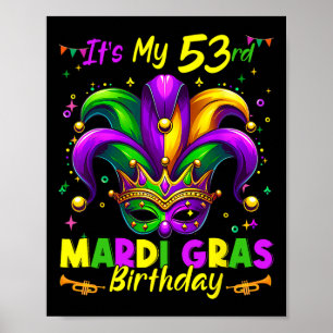 Poster Mardi Gras 53e anniversaire Gras Mardi 53 ans