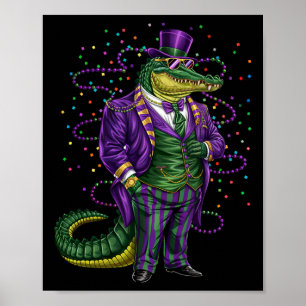 Poster Mardi Gras Alligator Funny Mardi Gras Costume Homm