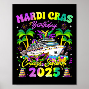 Poster Mardi Gras Anniversaire Croisière Escouade Famille