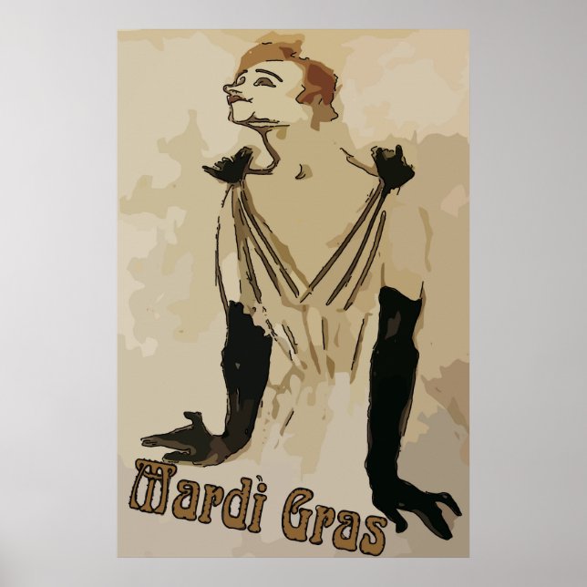 Poster Mardi Gras Art, Dresser Quartier Français, (Devant)