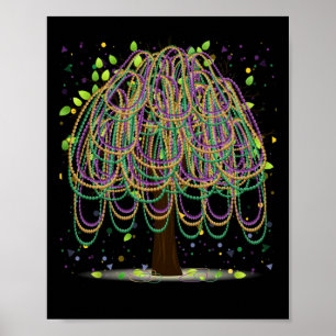 Poster Mardi Gras Carnaval Mexicain Graphic Bead Tree