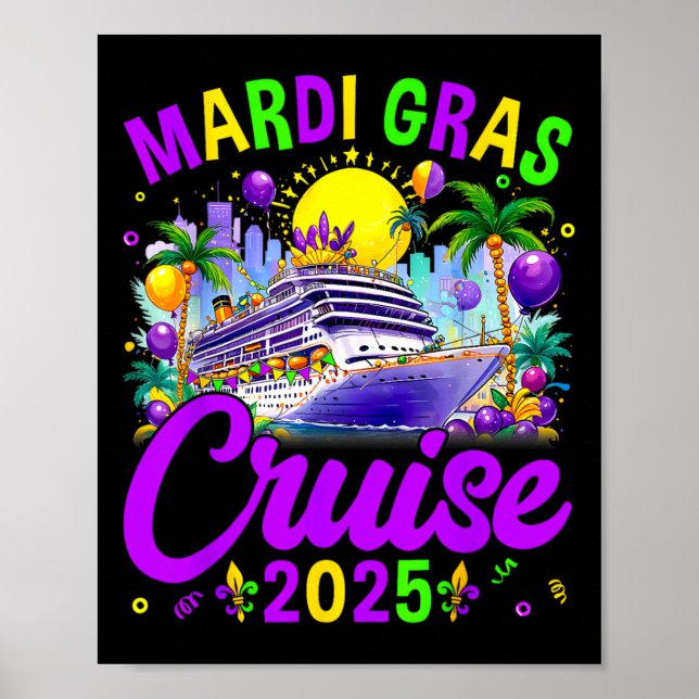 Poster Mardi Gras Carnival Cruise 2025 Family Cruising (Devant)