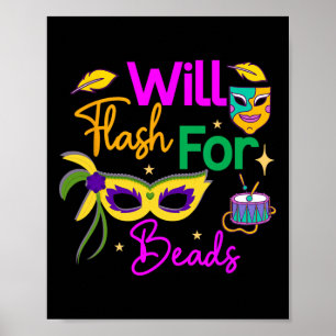 Poster Mardi Gras Coloré Fera Flash Pour Les Perles