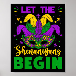 Poster Mardi Gras Costume Laisser Les Shenanigans Commenc