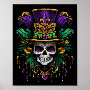 Poster Mardi Gras Costume sucre crâne carnaval Hommes