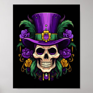Poster Mardi Gras Costume sucre crâne carnaval Hommes
