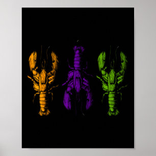 Poster Mardi Gras Crawfish Happy Mardi Gras 2025 Correspo
