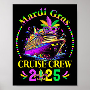 Poster Mardi Gras Cruise Crew 2025 Trip New Orleans Famil