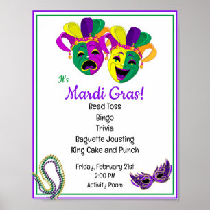 Poster Mardi Gras Directeur de l'activité Parti des Aînés