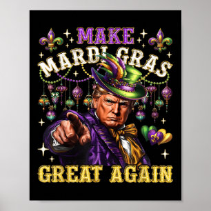 Poster Mardi Gras Donald Trump Mardi Gras Américain