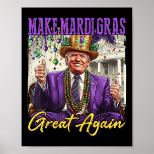 Poster Mardi Gras Donald Trump Mardi Gras Américain