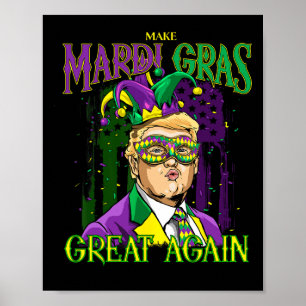 Poster Mardi Gras Donald Trump Mardi Gras Américain