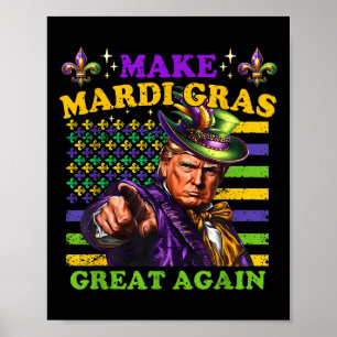Poster Mardi Gras Donald Trump Mardi Gras Américain