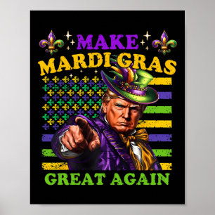 Poster Mardi Gras Donald Trump Mardi Gras Américain