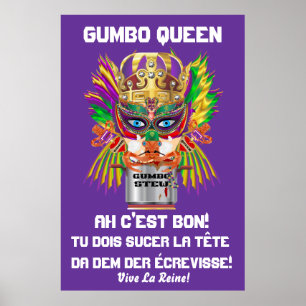 Poster Mardi Gras Gumbo Queen 40x60" Afficher les conseil