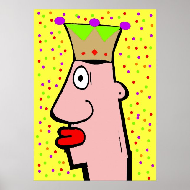 Poster Mardi Gras King "REX" tête Abstraite, (Devant)
