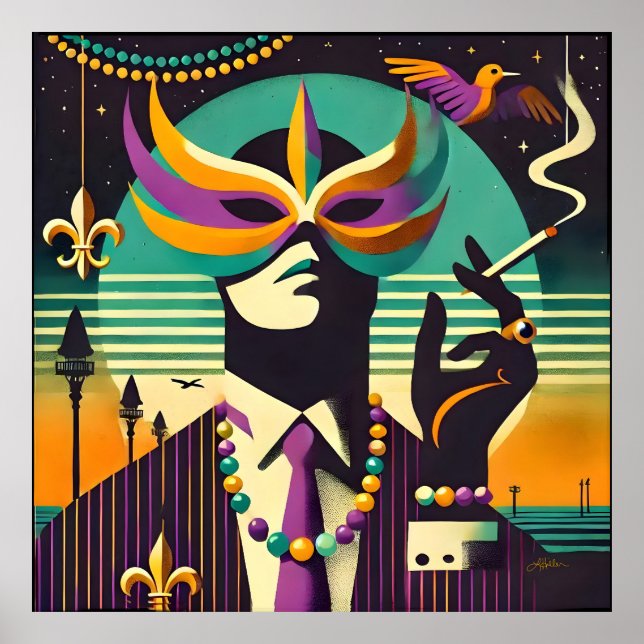 Poster Mardi Gras L'Homme Fumeur (Devant)