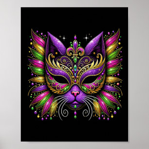 Poster Mardi Gras Masque Chat New Orleans Femmes Enfants 