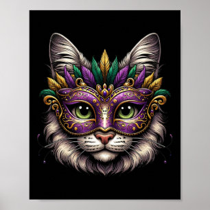 Poster Mardi Gras pour femmes filles amateur de chats La
