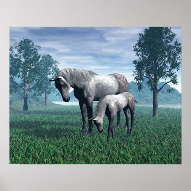 Poster Mare et poulain (Devant)