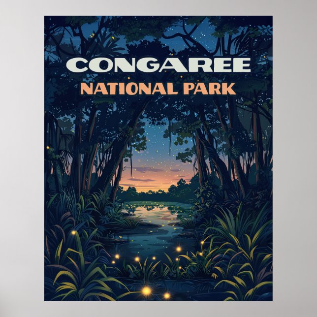 Poster Marécage du parc national de Congaree Caroline du  (Devant)