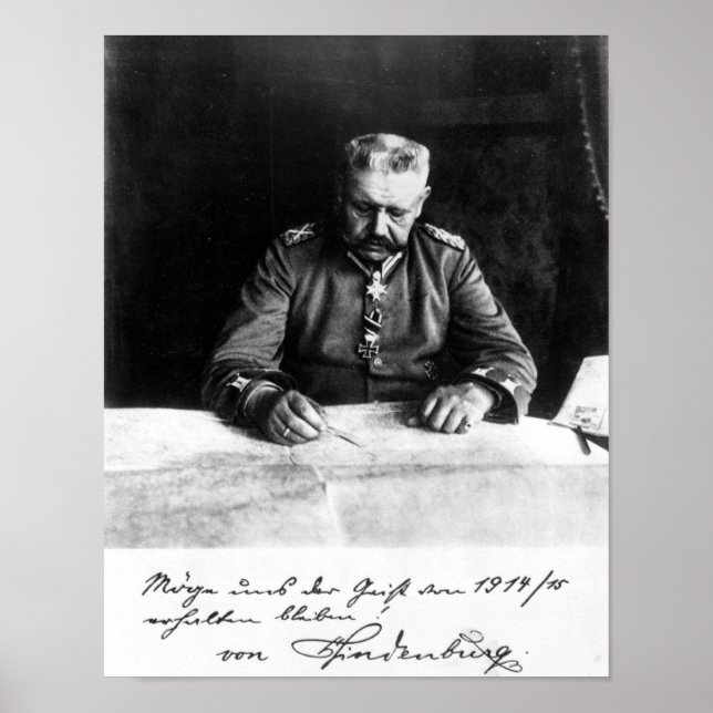 Poster Maréchal Paul von Hindenburg, 1914 (Devant)