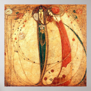 Poster Margaret Macdonald Rose blanche Rose rouge