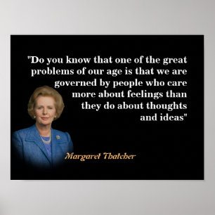 Poster Margaret Thatcher Cite Sur Les Pensées Et Les Idée