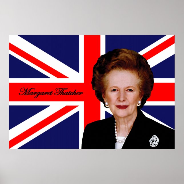 Poster Margaret Thatcher - Drapeau britannique (Devant)