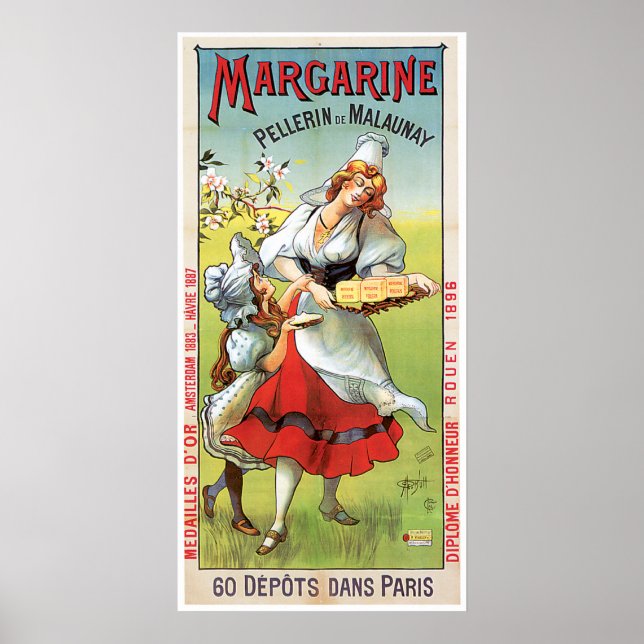 Poster Margarine Vintage nourriture et art (Devant)