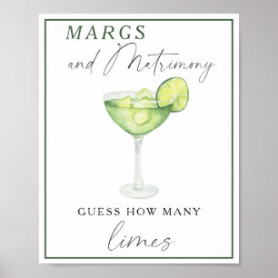 Poster Margarita Bridal Shower - Combien de citrons verts