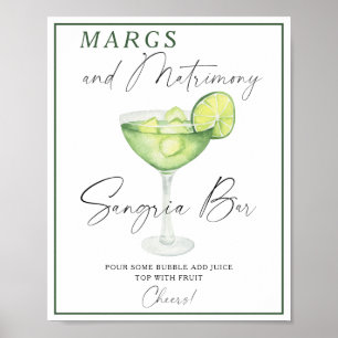 Poster Margarita Bride douche sangria bar