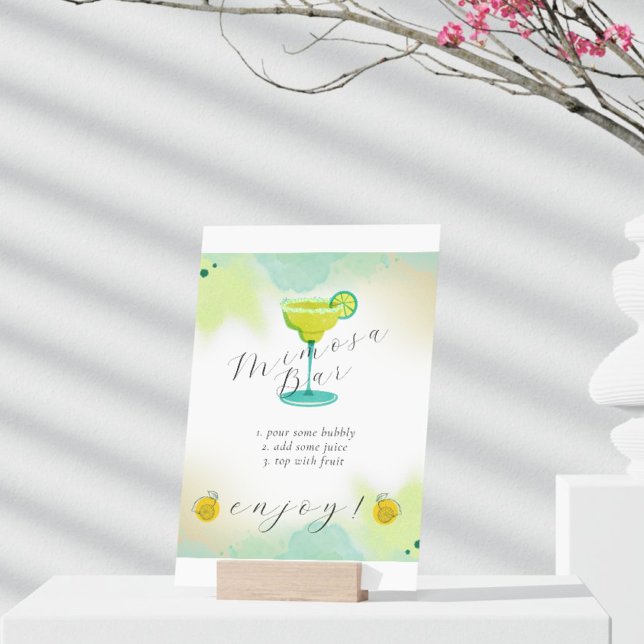 Poster Margarita Lime Fête des mariées Mimosa Bar (Créateur téléchargé)