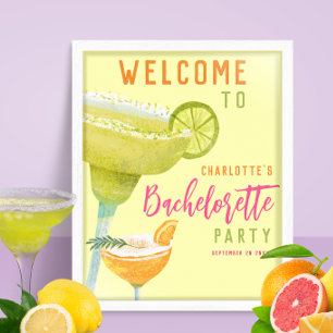 Poster Margarita Lime Personnalisée Bachelortie Bienvenue