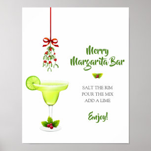 Poster Margaritas and Mistletoe Christmas Welcome Bar