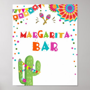 Poster Margaritas Bar Boissons Cactus Fiesta Panneau de t