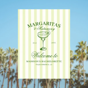 Poster Margaritas et mariage Bachelorette Bienvenue