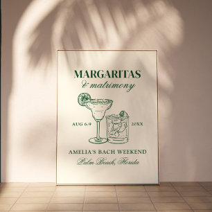 Poster Margaritas et mariage Weekend d'enterrement de vie