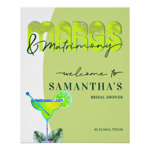 Poster Marges Mariage Tequila Fête des mariées Bach Bienv