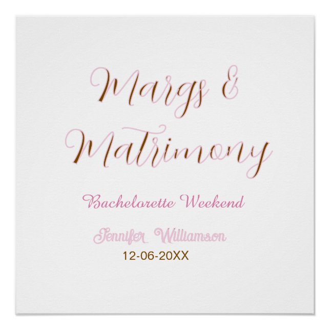 Poster Margs et matrimony ajoutez nom date enterrement de (Devant)