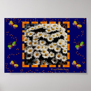 Poster Marguerites et insectes