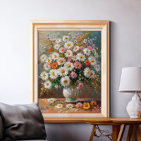 Marguerites peintes à la gouache colorée