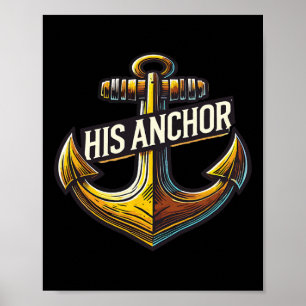 Poster Mari Bateau Son Ancre Femmes Couple Correspondant