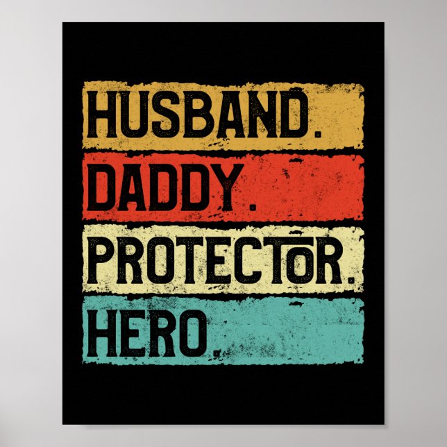 Poster Mari Daddy Protector Hero Vétérinaire Fête des pèr (Devant)