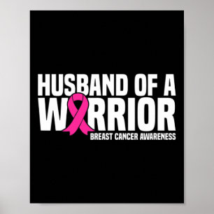Poster Mari D'Un Guerrier Pink Ribbon Cancer Du Sein Awa