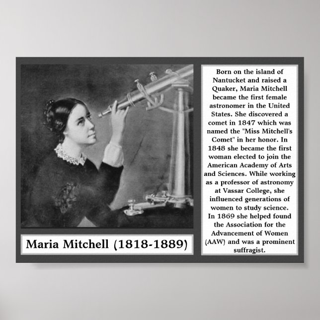 Poster Maria Mitchell Astronome scientifique suffragiste (Devant)