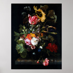 Poster Maria van Oosterwyck Bouquet de fleurs dans un vas