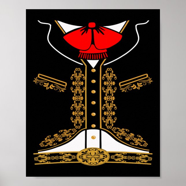 Poster Mariachi Charro Costume Mexicain Pour Cinco De May (Devant)