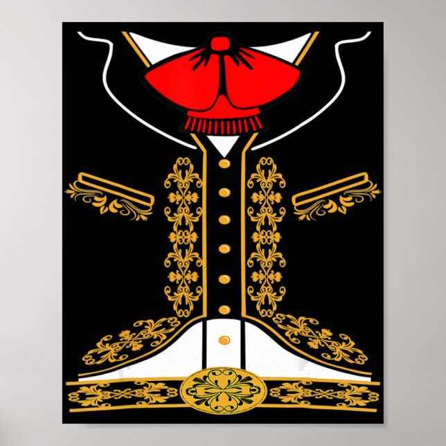 Poster Mariachi Charro Costume Mexicain Pour Cinco De May (Devant)